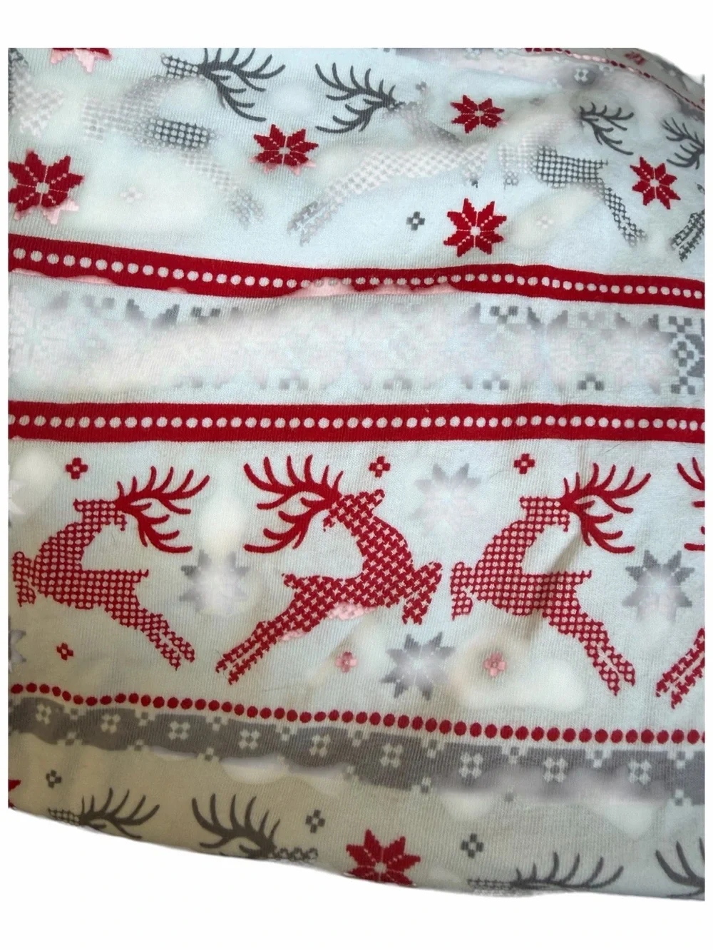 Holiday Reindeer Print Jersey Fabric Red & Gray